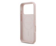 GUESS Silicone Script Metal Logo MagSafe do iPhone 17 Pro różowy - 1365586 - zdjęcie 3